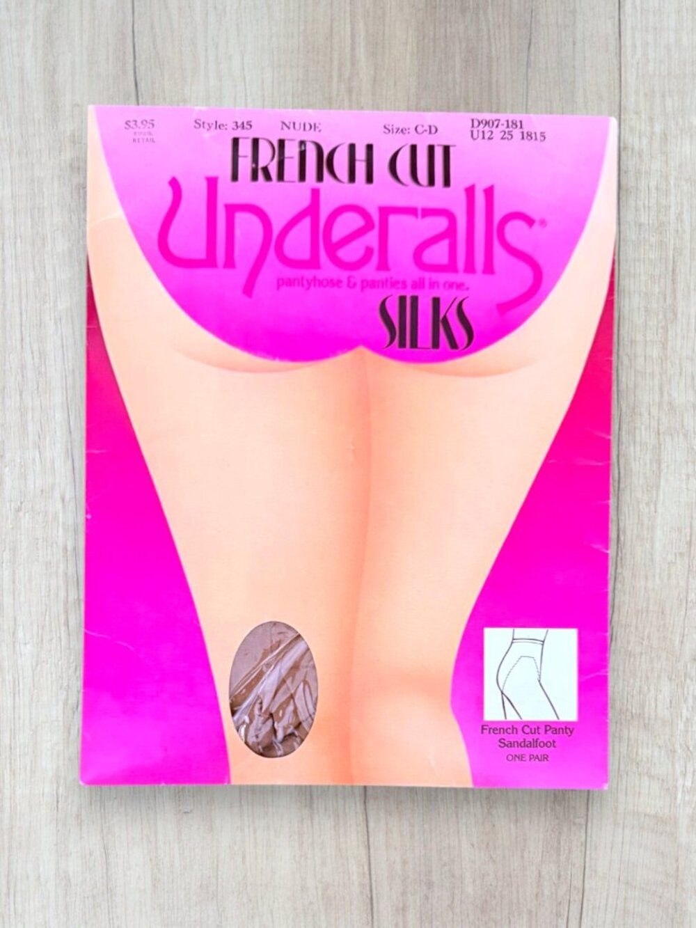Vintage French Cut Underalls Silks Nude Pantyhose Size C-D Style 345 NOS USA